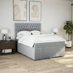 Giroletto a Molle con Materasso Grigio Chiaro 160x200cm Tessuto