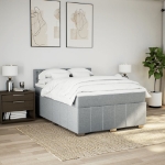 Giroletto a Molle con Materasso Grigio Chiaro 160x200cm Tessuto