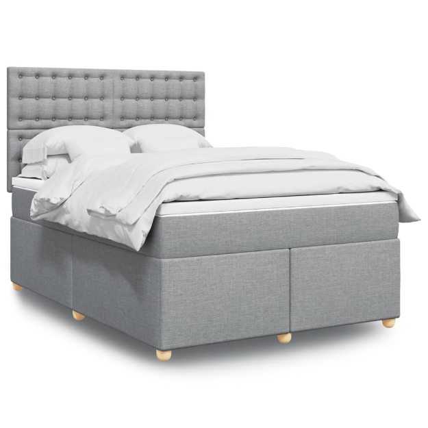 Giroletto a Molle con Materasso Grigio Chiaro 160x200cm Tessuto