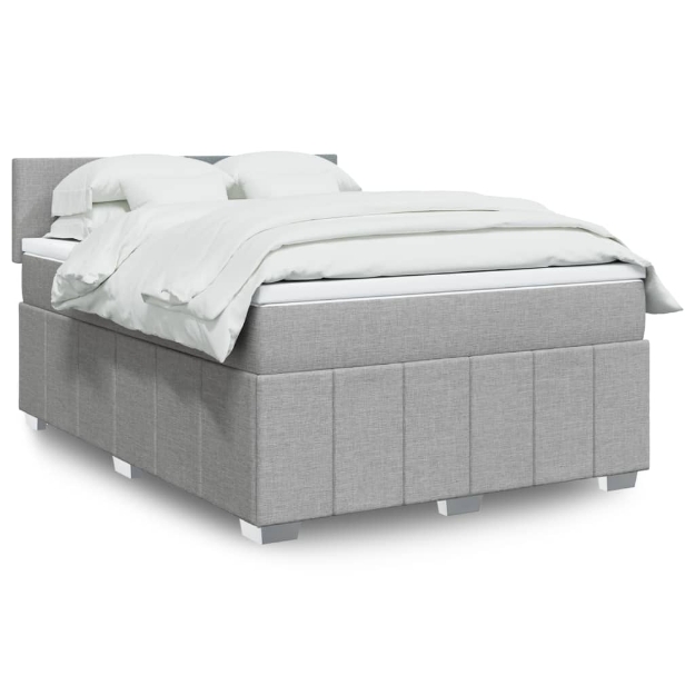 Giroletto a Molle con Materasso Grigio Chiaro 160x200cm Tessuto