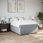 Giroletto a Molle con Materasso Grigio Chiaro 160x200cm Tessuto