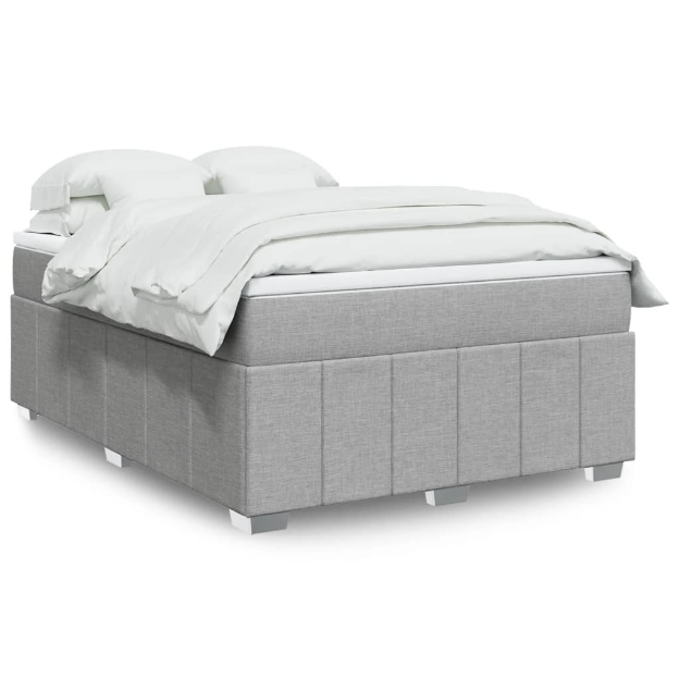 Giroletto a Molle con Materasso Grigio Chiaro 160x200cm Tessuto