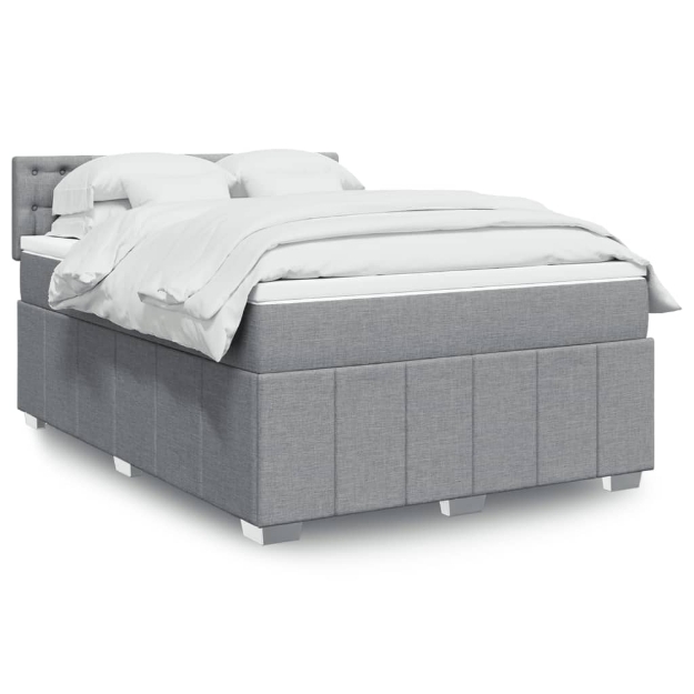 Giroletto a Molle con Materasso Grigio Chiaro 160x200cm Tessuto