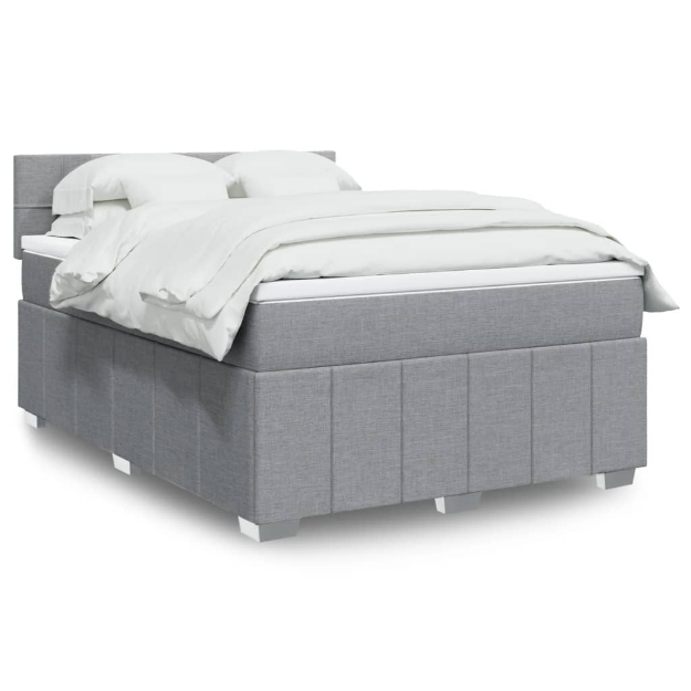 Giroletto a Molle con Materasso Grigio Chiaro 160x200cm Tessuto