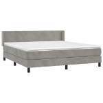 Giroletto a Molle con Materasso Grigio Chiaro 160x200cm Velluto