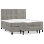 Giroletto a Molle con Materasso Grigio Chiaro 160x200cm Velluto