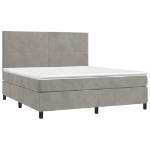 Giroletto a Molle con Materasso Grigio Chiaro 160x200cm Velluto