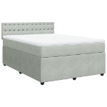 Giroletto a Molle con Materasso Grigio Chiaro 160x200cm Velluto