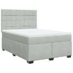 Giroletto a Molle con Materasso Grigio Chiaro 160x200cm Velluto