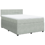 Giroletto a Molle con Materasso Grigio Chiaro 160x200cm Velluto