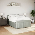 Giroletto a Molle con Materasso Grigio Chiaro 160x200cm Velluto