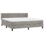 Giroletto a Molle con Materasso Grigio Chiaro 160x200cm Velluto