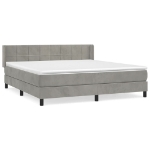 Giroletto a Molle con Materasso Grigio Chiaro 160x200cm Velluto