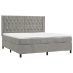 Giroletto a Molle con Materasso Grigio Chiaro 160x200cm Velluto