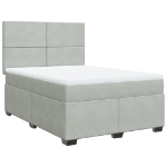 Giroletto a Molle con Materasso Grigio Chiaro 160x200cm Velluto