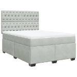 Giroletto a Molle con Materasso Grigio Chiaro 160x200cm Velluto