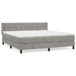 Giroletto a Molle con Materasso Grigio Chiaro 160x200cm Velluto