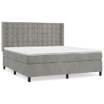 Giroletto a Molle con Materasso Grigio Chiaro 160x200cm Velluto