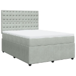 Giroletto a Molle con Materasso Grigio Chiaro 160x200cm Velluto