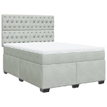 Giroletto a Molle con Materasso Grigio Chiaro 160x200cm Velluto