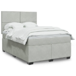 Giroletto a Molle con Materasso Grigio Chiaro 160x200cm Velluto