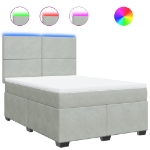 Giroletto a Molle con Materasso Grigio Chiaro 160x200cm Velluto