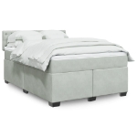 Giroletto a Molle con Materasso Grigio Chiaro 160x200cm Velluto
