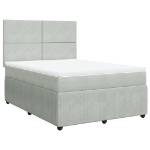 Giroletto a Molle con Materasso Grigio Chiaro 160x200cm Velluto