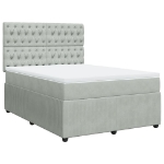 Giroletto a Molle con Materasso Grigio Chiaro 160x200cm Velluto