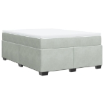 Giroletto a Molle con Materasso Grigio Chiaro 160x200cm Velluto