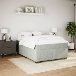 Giroletto a Molle con Materasso Grigio Chiaro 160x200cm Velluto