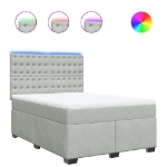 Giroletto a Molle con Materasso Grigio Chiaro 160x200cm Velluto