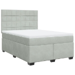 Giroletto a Molle con Materasso Grigio Chiaro 160x200cm Velluto