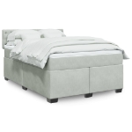 Giroletto a Molle con Materasso Grigio Chiaro 160x200cm Velluto