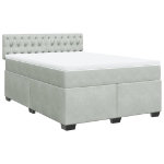 Giroletto a Molle con Materasso Grigio Chiaro 160x200cm Velluto