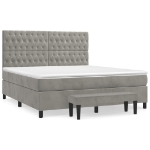 Giroletto a Molle con Materasso Grigio Chiaro 180x200cm Velluto