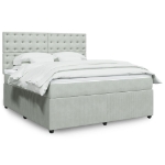 Giroletto a Molle con Materasso Grigio Chiaro 180x200cm Velluto