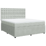 Giroletto a Molle con Materasso Grigio Chiaro 180x200cm Velluto