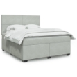 Giroletto a Molle con Materasso Grigio Chiaro 180x200cm Velluto