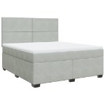 Giroletto a Molle con Materasso Grigio Chiaro 180x200cm Velluto