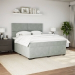 Giroletto a Molle con Materasso Grigio Chiaro 180x200cm Velluto