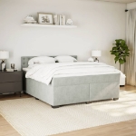 Giroletto a Molle con Materasso Grigio Chiaro 180x200cm Velluto
