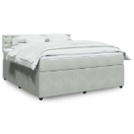 Giroletto a Molle con Materasso Grigio Chiaro 180x200cm Velluto