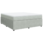 Giroletto a Molle con Materasso Grigio Chiaro 180x200cm Velluto