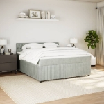 Giroletto a Molle con Materasso Grigio Chiaro 180x200cm Velluto
