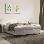 Giroletto a Molle con Materasso Grigio Chiaro 180x200cm Velluto