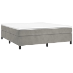 Giroletto a Molle con Materasso Grigio Chiaro 180x200cm Velluto