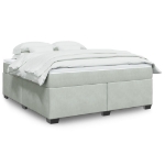 Giroletto a Molle con Materasso Grigio Chiaro 180x200cm Velluto