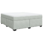Giroletto a Molle con Materasso Grigio Chiaro 180x200cm Velluto