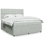 Giroletto a Molle con Materasso Grigio Chiaro 180x200cm Velluto